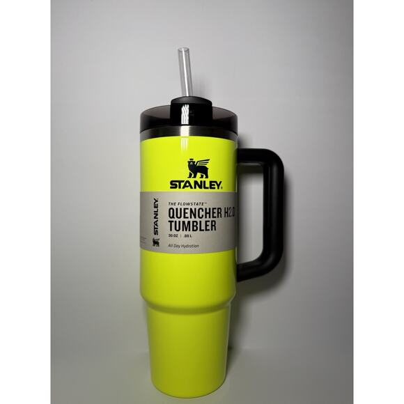 Stanley Limited Edition GREEN and YELLOW NEON 30oz Quencher Tumbler Set BNWT - Picture 10 of 15